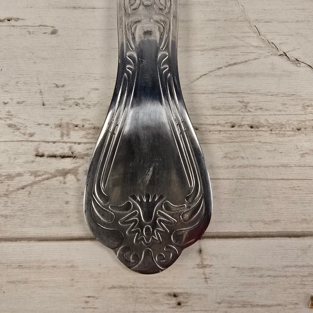 Spoonful of Comfort Stainless Steel Soup Ladle Silver Engraved Scroll Handle